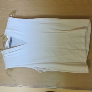 White sleeveless top